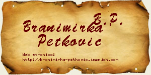 Branimirka Petković vizit kartica